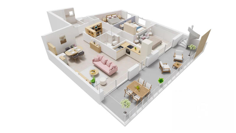 Appartement - 102 m² - 4 pièces