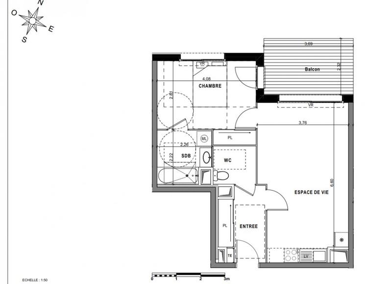 Appartement - 48 m² - 2 pièces