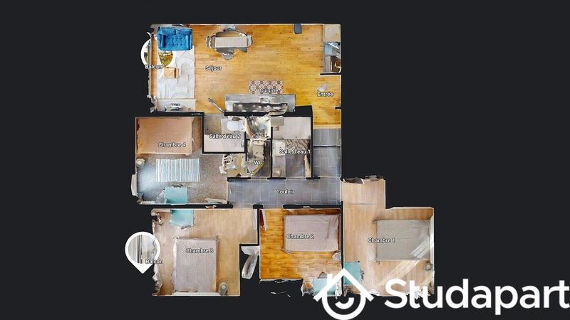 Chambre - 9 m² - 1 pièce