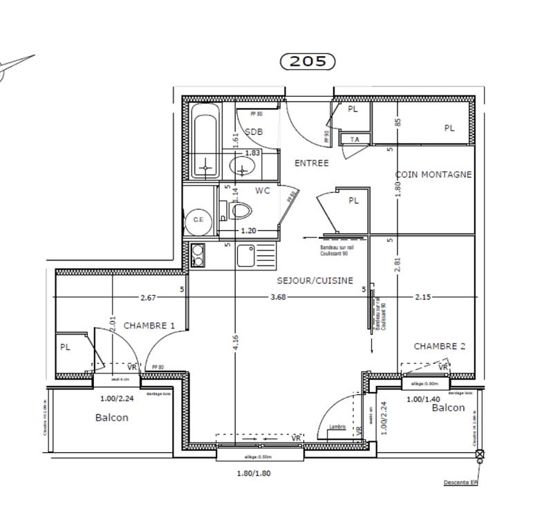Appartement - 40 m² - 3 pièces