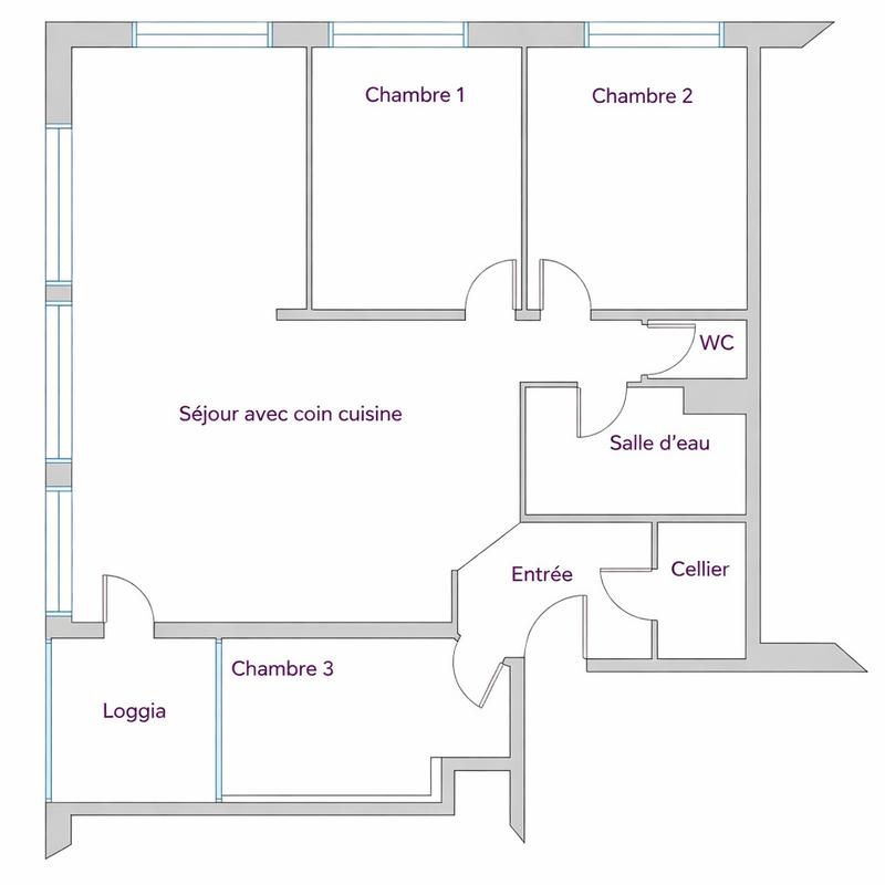 Appartement - 95 m² - 5 pièces