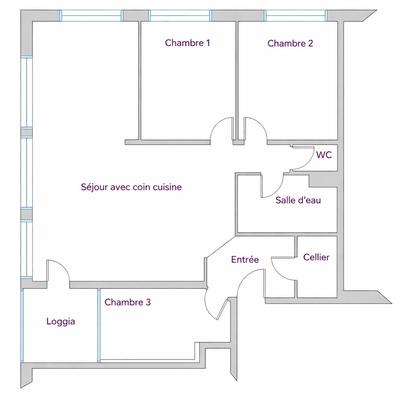 Appartement - 95 m² - 5 pièces