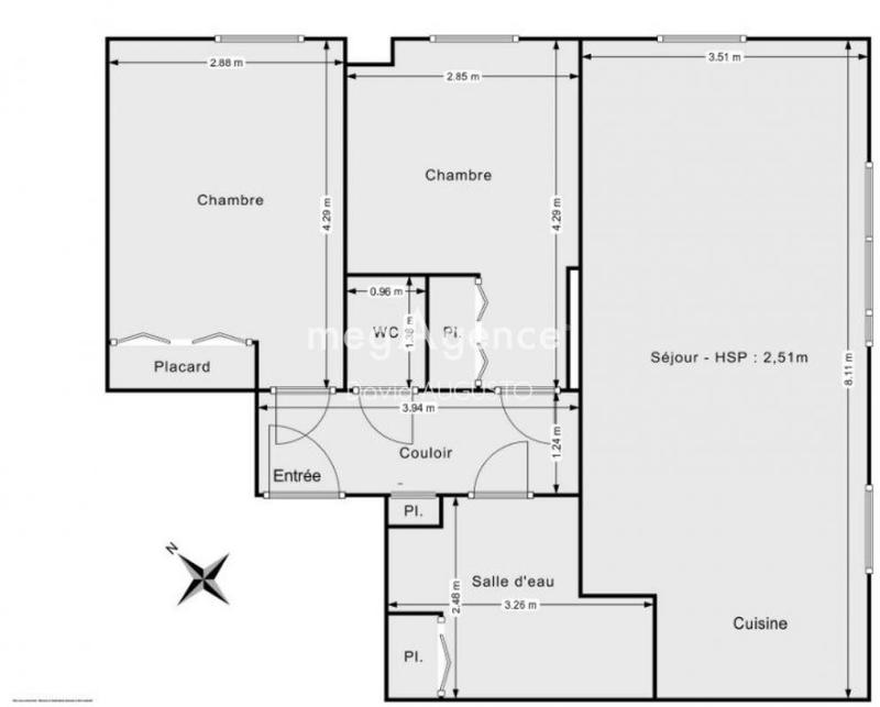 Appartement - 60 m² - 3 pièces