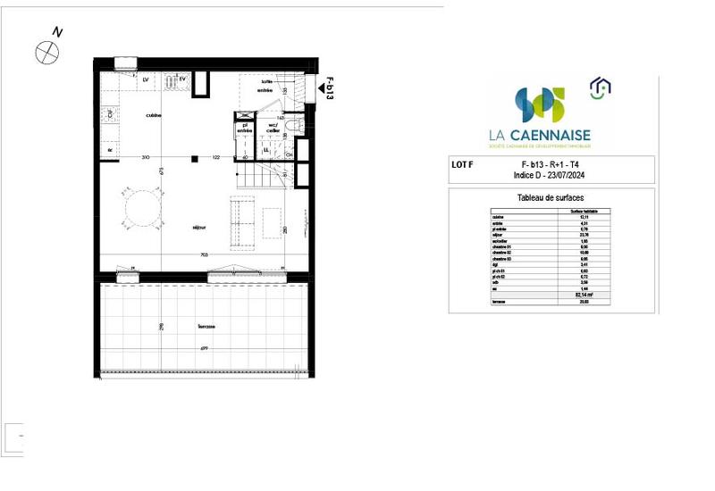 Appartement - 82 m² - 4 pièces
