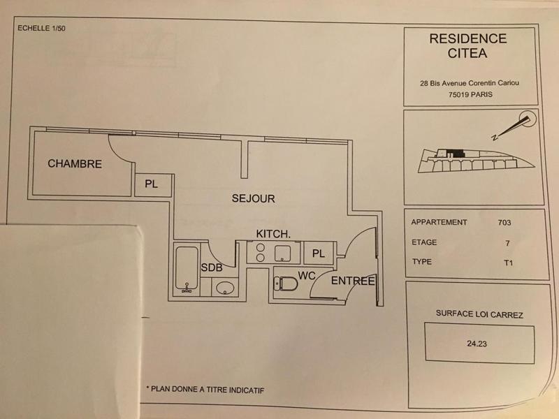 Appartement - 25 m² - 2 pièces