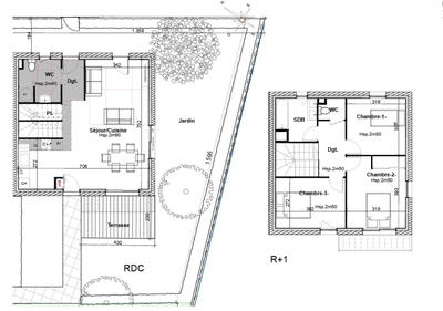 Maison - 90 m² - 4 pièces