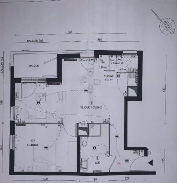 Appartement - 48 m² - 2 pièces