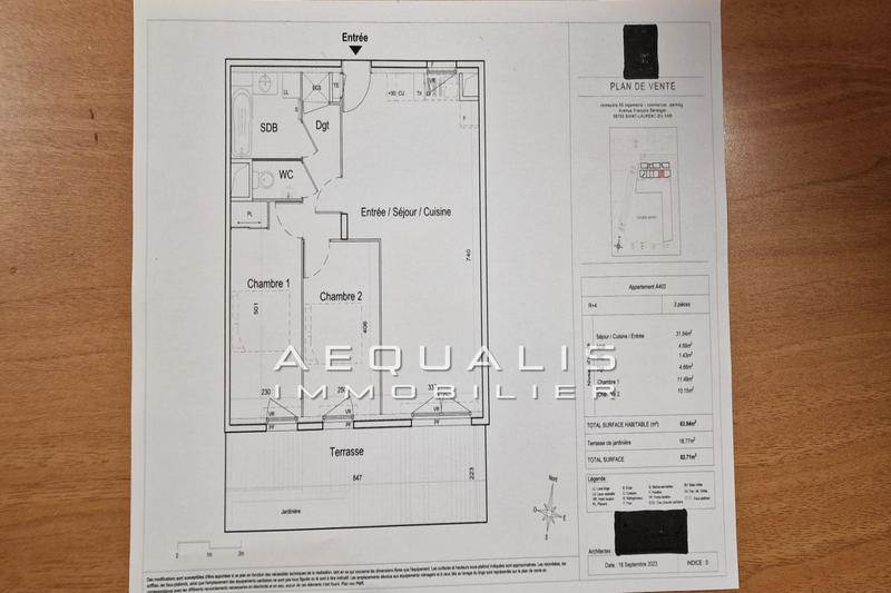 Appartement - 64 m² - 3 pièces