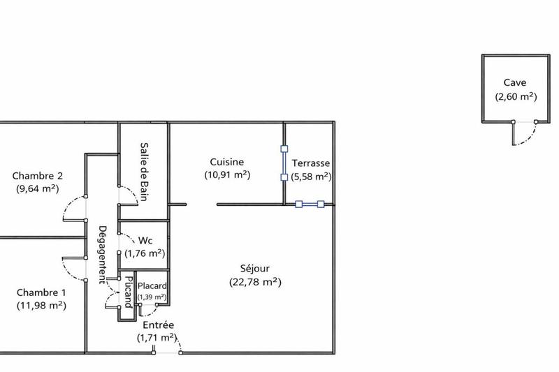 Appartement - 68 m² - 3 pièces