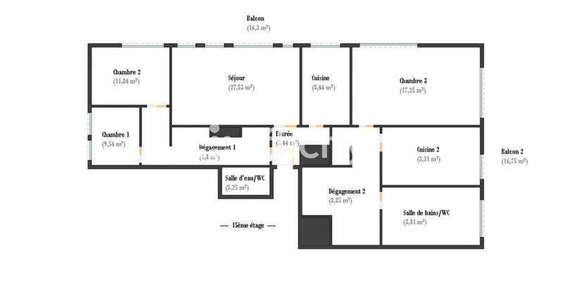 Appartement - 108 m² - 4 pièces