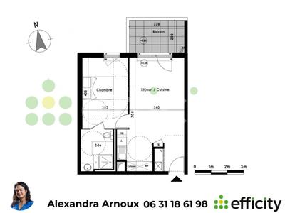 Appartement - 43 m² - 2 pièces