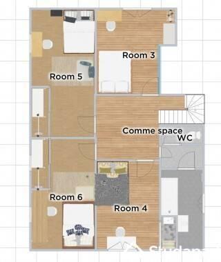 Chambre - 15 m² - 1 pièce