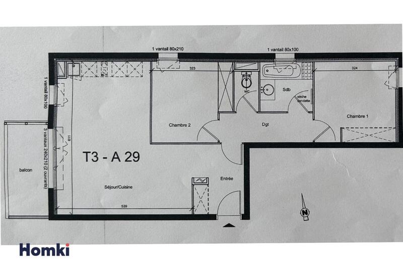 Appartement - 64 m² - 3 pièces