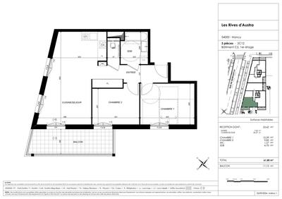 Appartement - 62 m² - 3 pièces