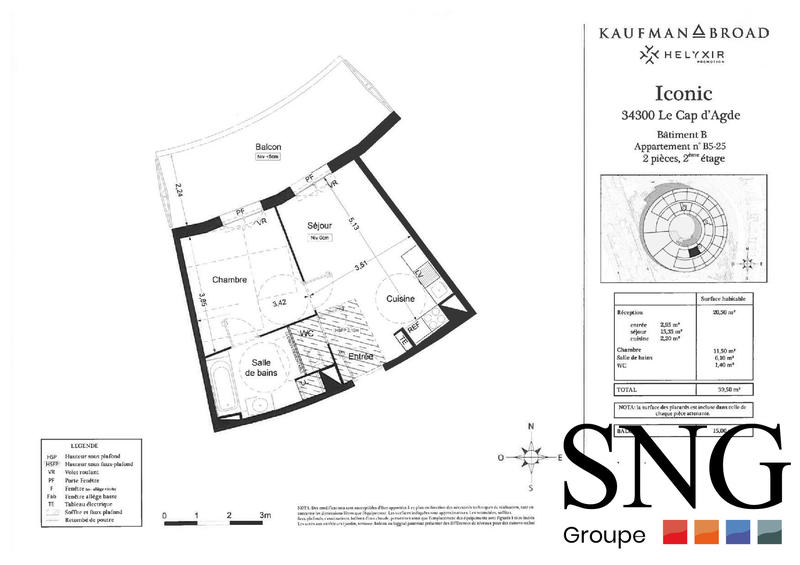 Appartement - 40 m² - 2 pièces