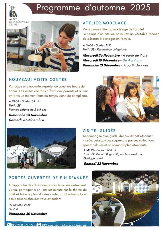 Programme d'Automne - Musée de la Céramique Desvres