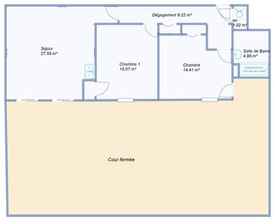 Appartement - 72 m² - 3 pièces