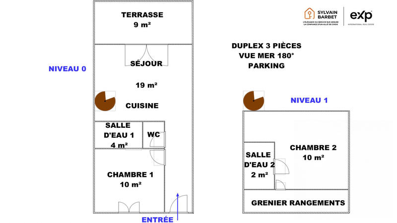 Duplex - 57 m² - 3 pièces