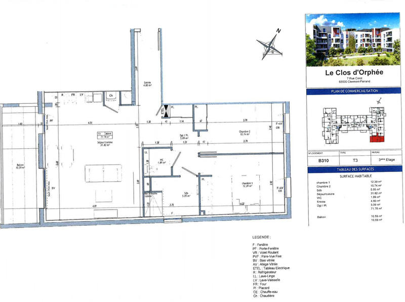 Appartement - 71 m² - 4 pièces