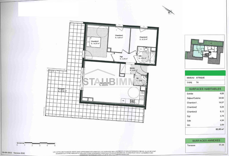 Appartement - 82 m² - 4 pièces