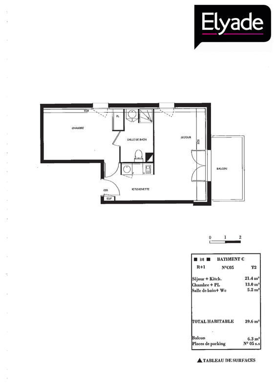 Appartement - 39 m² - 2 pièces