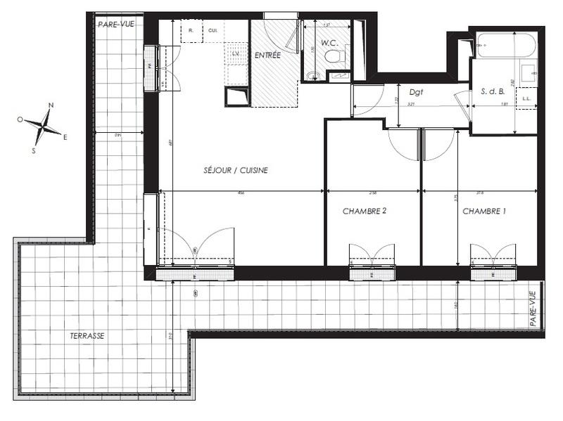 Appartement - 63 m² - 3 pièces