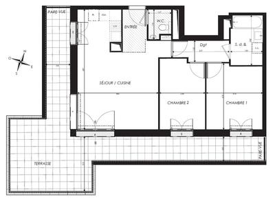 Appartement - 63 m² - 3 pièces