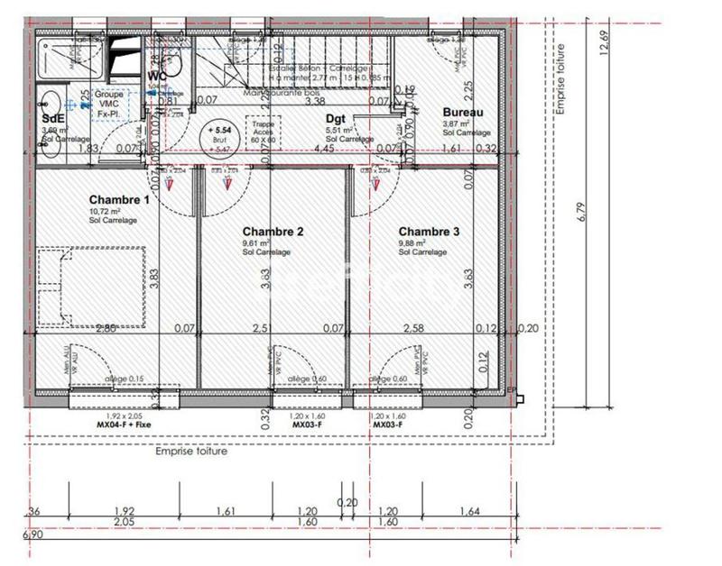 Appartement - 91 m² - 4 pièces