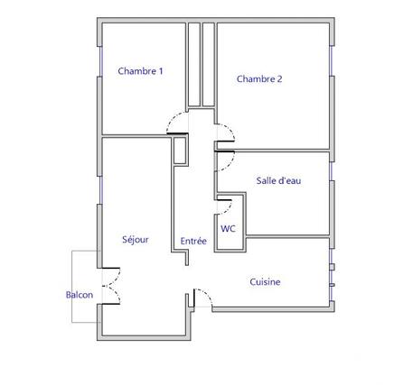 Appartement - 60 m² - 3 pièces