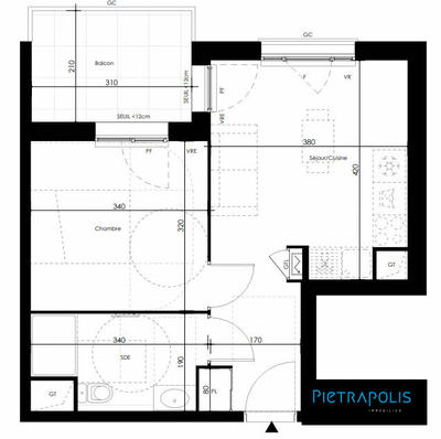 Appartement - 36 m² - 2 pièces