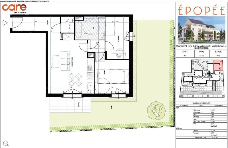 Appartement - 62 m² - 3 pièces