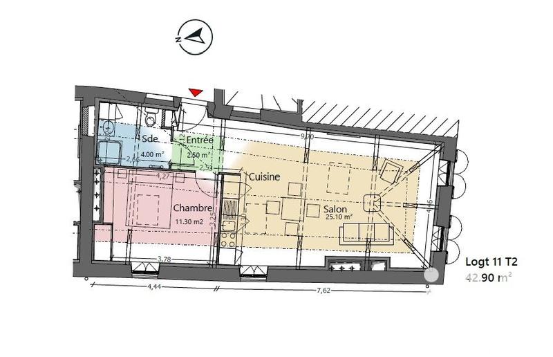 Appartement - 43 m² - 2 pièces