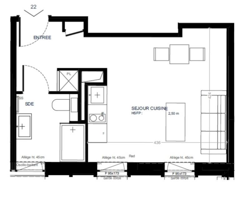 Appartement - 26 m² - 1 pièce