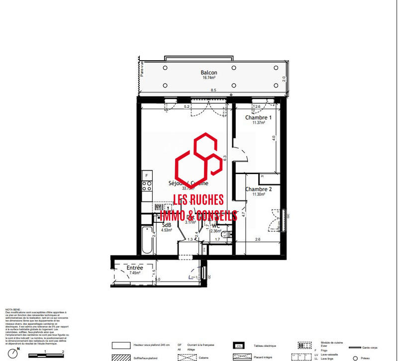 Appartement - 74 m² - 3 pièces
