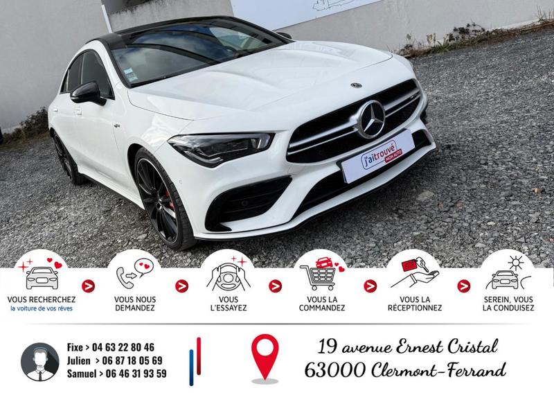 Mercedes Cla 35 Amg 306cv 4matic 7g-Dct *39.000km*Moteur à chaîne*Entretien jour chez Mercedes*Ct Ok*Pack Performance*Sièges Performance chauffants*Virtual Cockpit*Chargeur induction*Échappement Sport+ clapets*Toit ouvrant*Amg Dynamics*