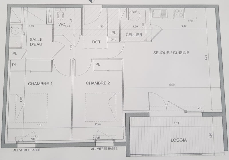 Appartement - 63 m² - 3 pièces