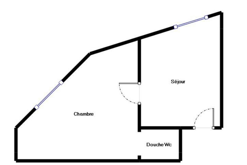 Appartement - 21 m² - 2 pièces