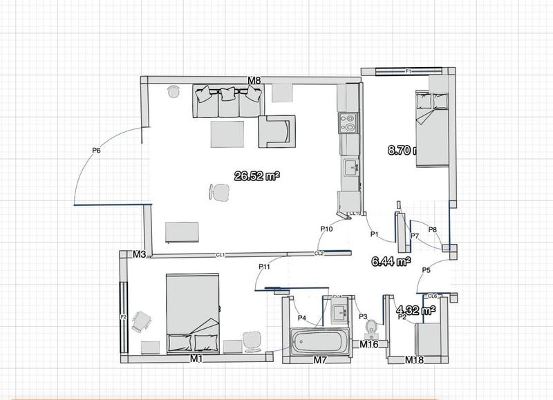 Appartement - 62 m² - 3 pièces