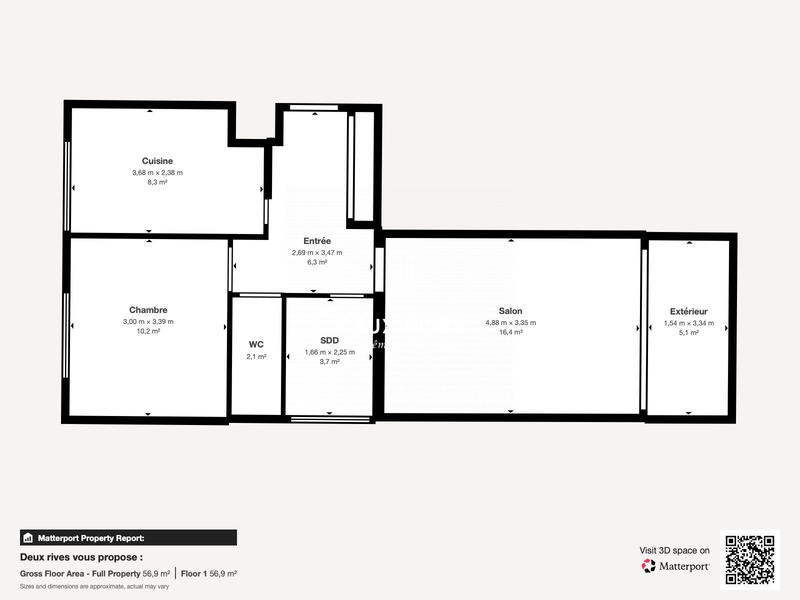 Appartement - 49 m² - 2 pièces
