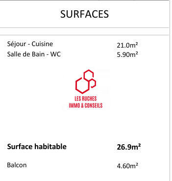 Appartement - 27 m² - 1 pièce