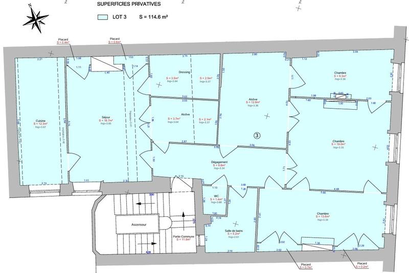 Appartement bourgeois - 115 m² - 5 pièces