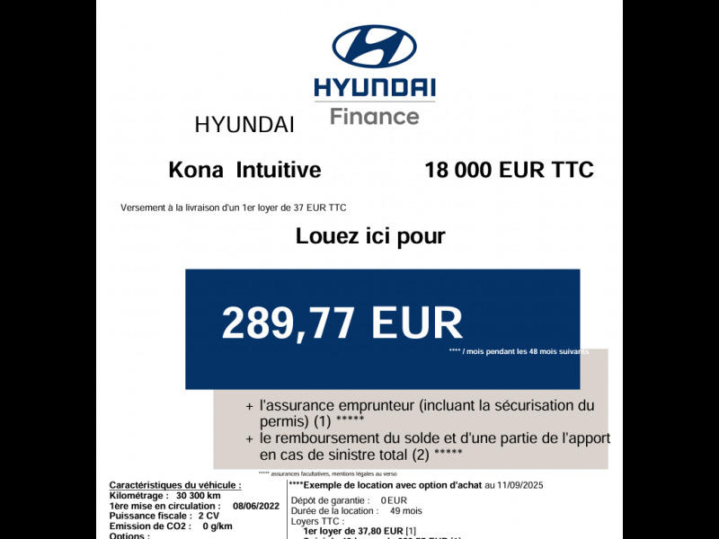 Hyundai Kona Electrique 39 kWh - 136 ch Intuitive