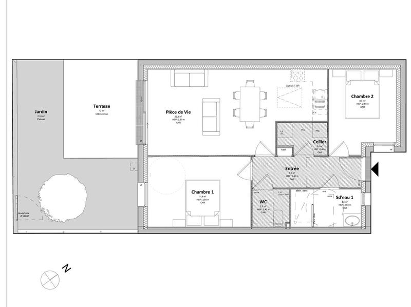 Maison - 57 m² - 3 pièces