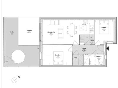 Maison - 57 m² - 3 pièces