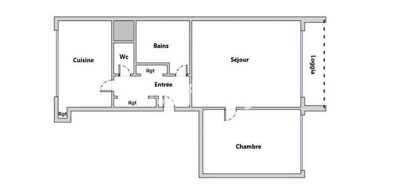 Appartement - 56 m² - 2 pièces