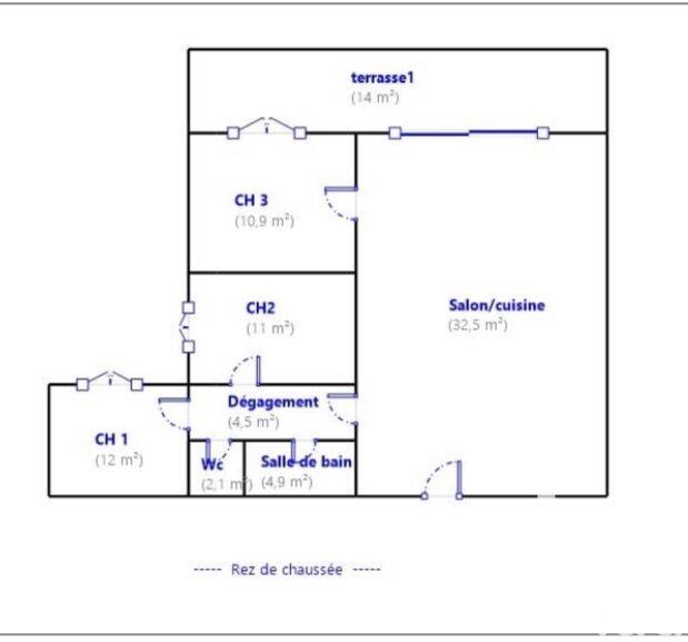 Appartement - 77 m² - 4 pièces