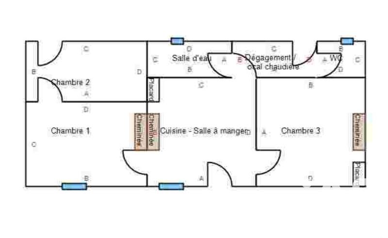 Maison de village - 60 m² - 4 pièces