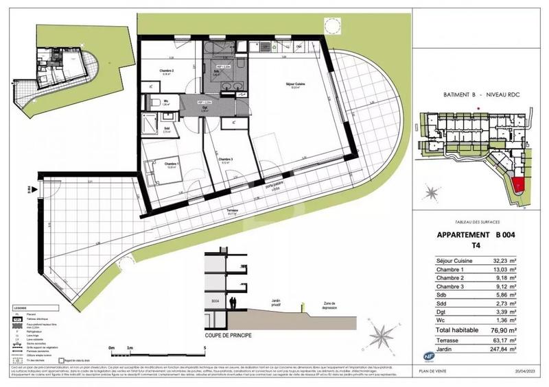 Appartement - 76 m² - 4 pièces
