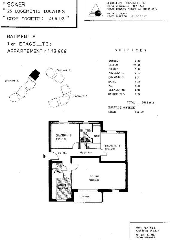 Appartement ancien - 66 m² - 3 pièces
