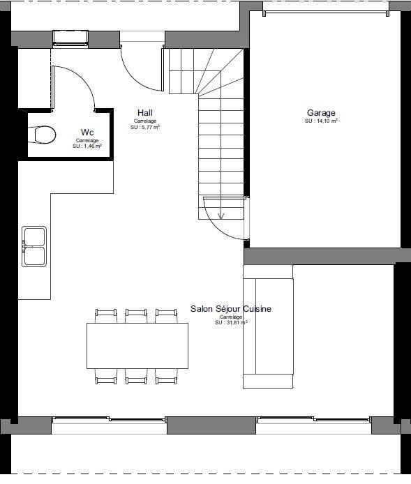 Maison - 89 m² - 5 pièces